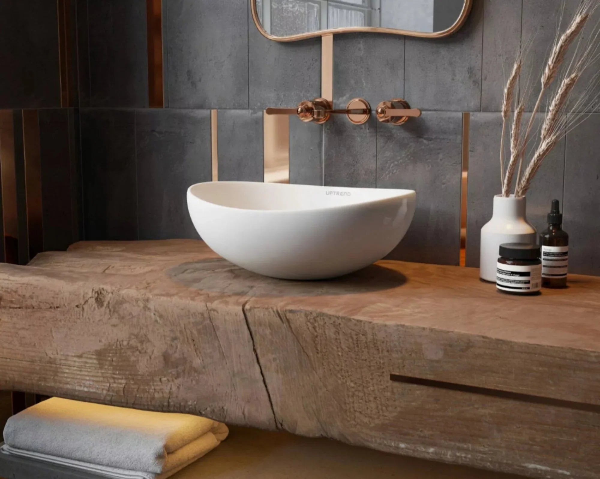 mini waskom in de badkamer