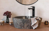 Rivierstenen Waskom Bergsee Grijs 35x30x15 cm