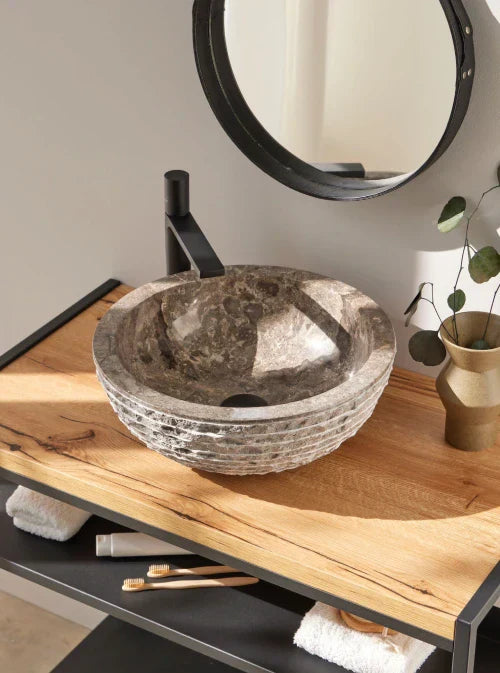 waskom natuursteen grijs