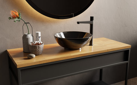 Waskom Cleo Zwart 38,5x38,5x14 cm