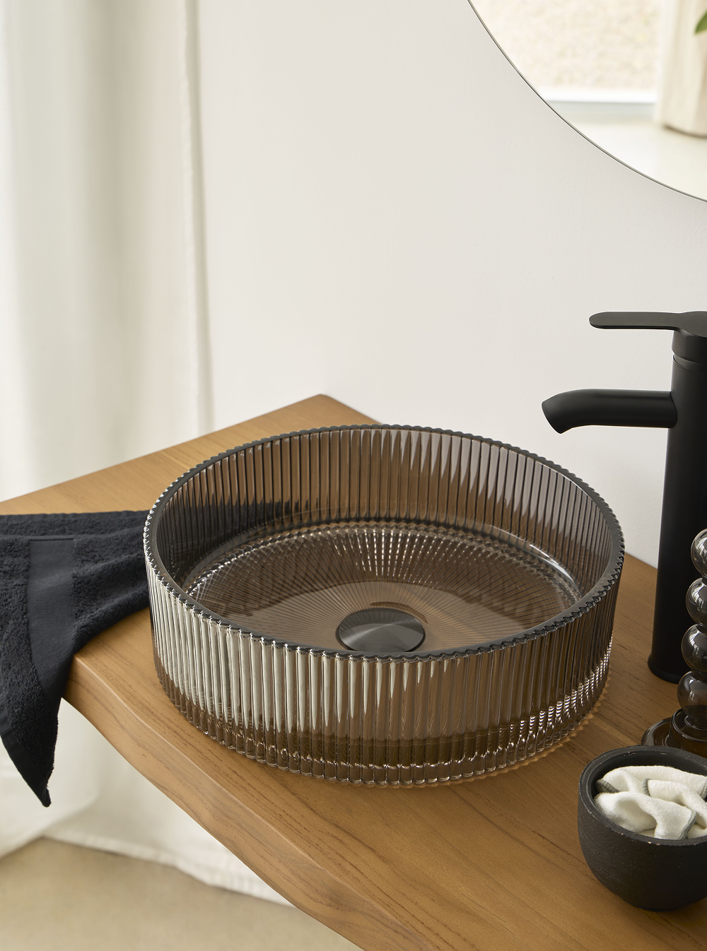 ronde waskom antraciet rond