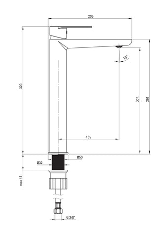 Wastafelkraan Kristallux Chrome