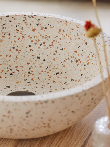 Terrazzo Waskom Venecia Wit Mix 35x35x12 cm