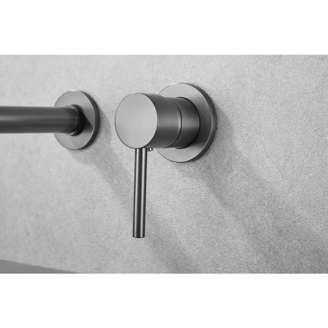 detailfoto wastafelkraan geborsteld staal