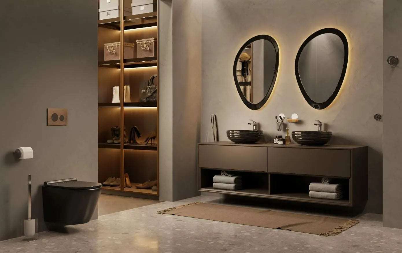 Waskom Arya Black 42x42x14,5 cm