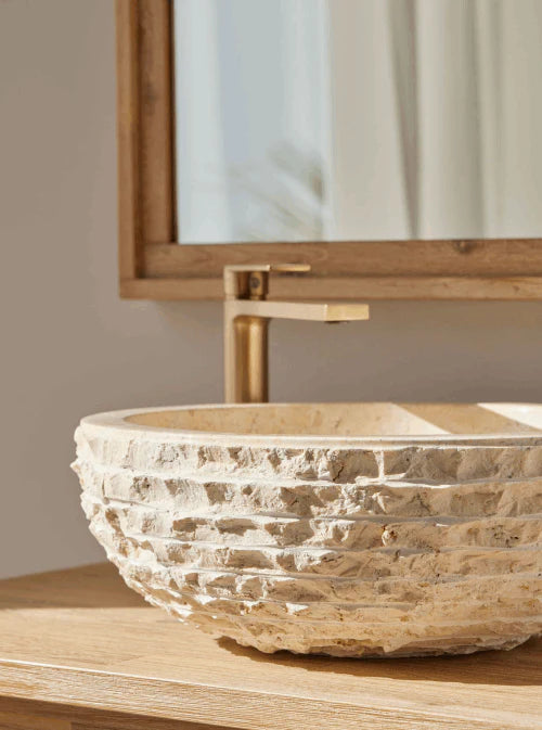 horta beige natuursteen waskom