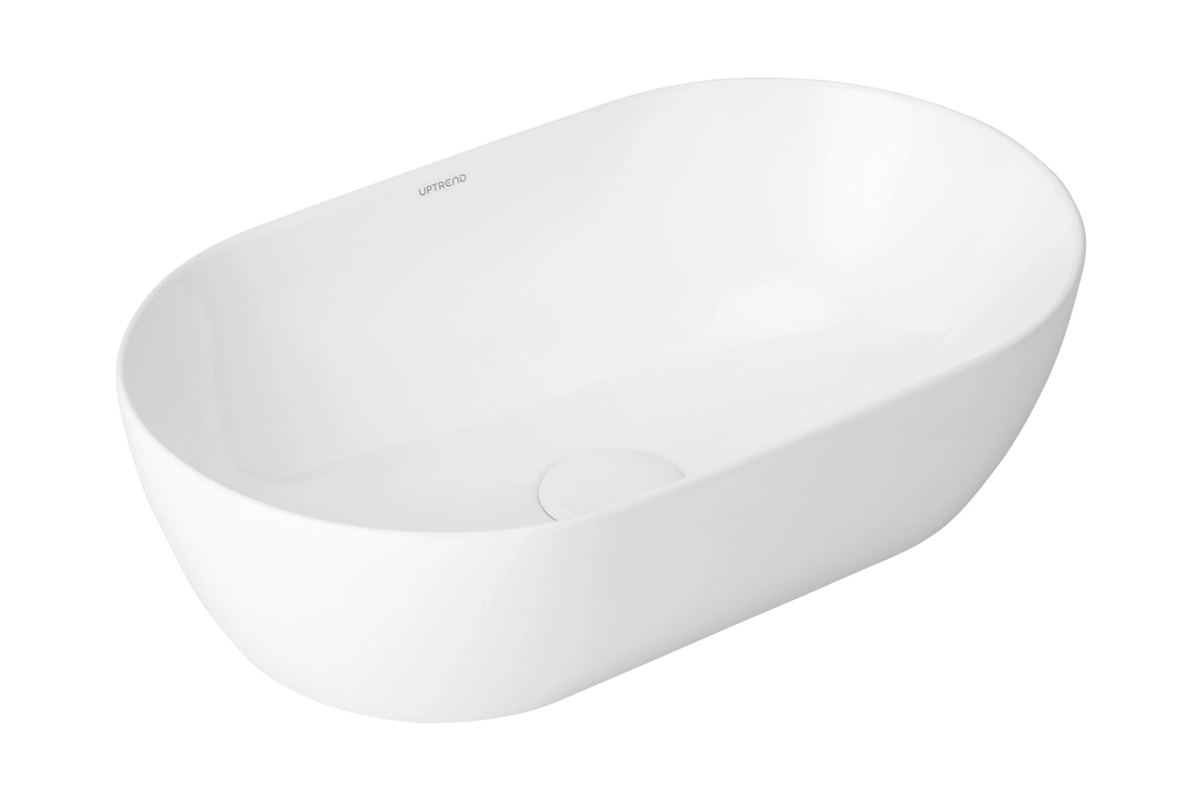 ovale witte waskom met plug