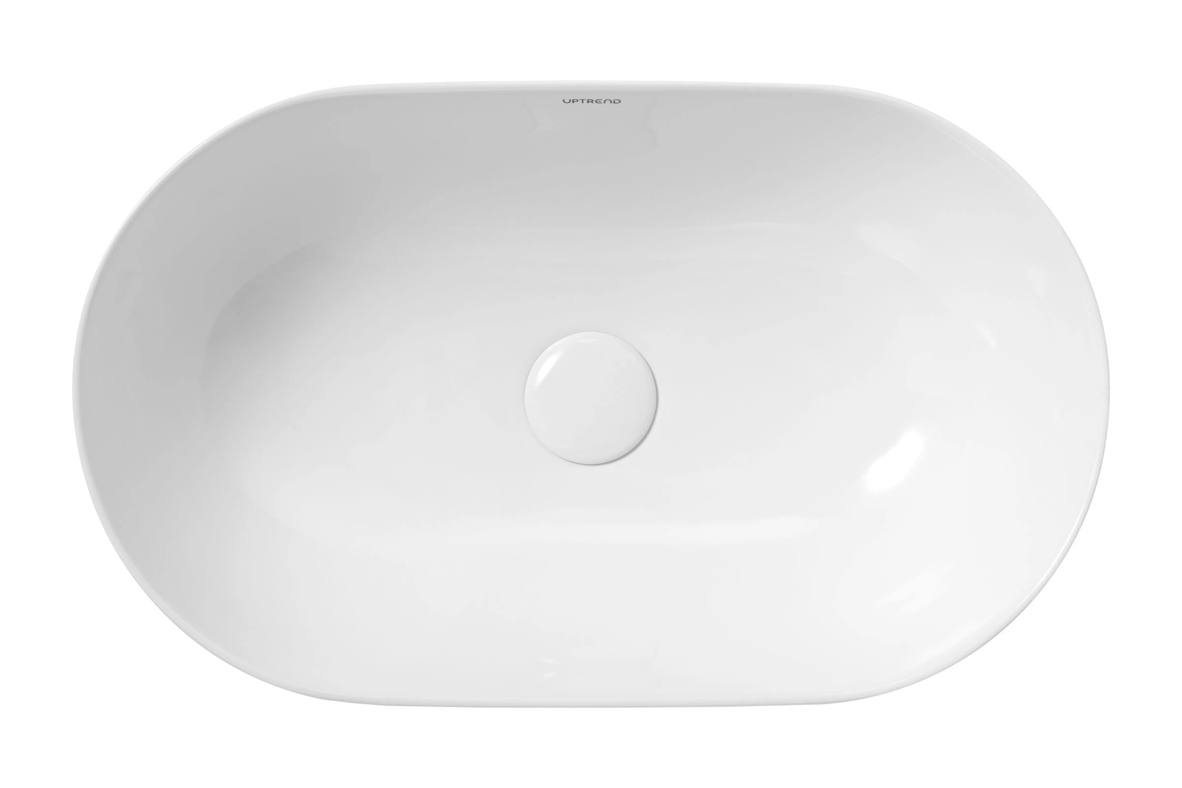 ovale witte waskom met plug