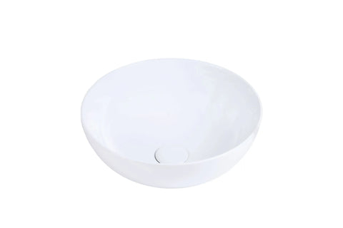 Minimalistische witte waskom met gladde ronde vorm en mat oppervlak